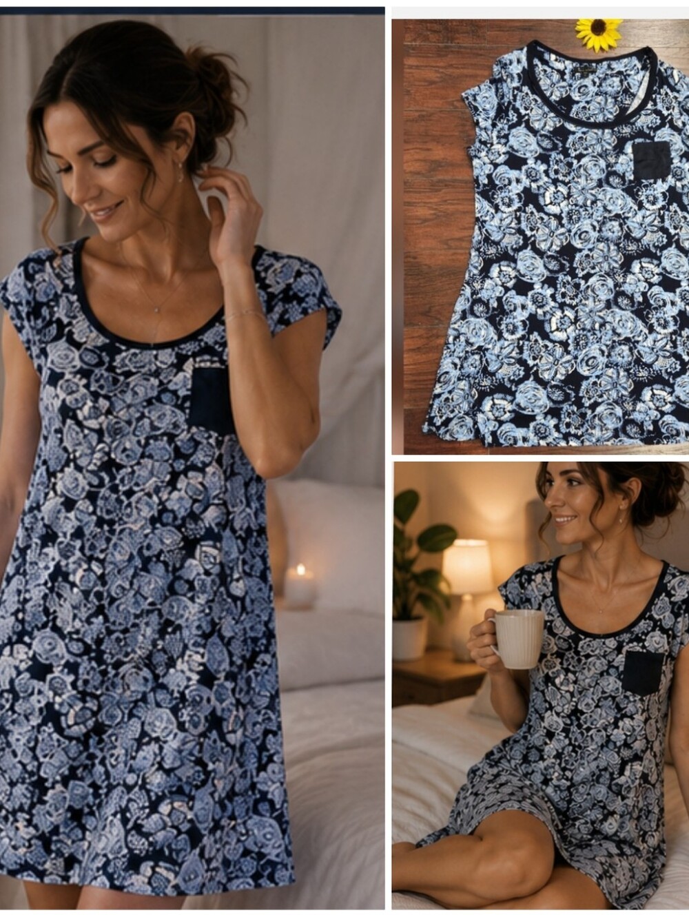 MIDNIGHT BY CAROLE HOCHMAN SLEEPWEAR DRESS.